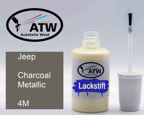Jeep, Charcoal Metallic, 4M: 20ml Lackstift, von ATW Autoteile West.